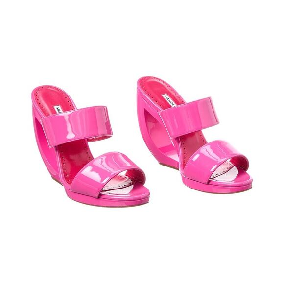 Manolo Blahnik Welli 105 Patent Wedge Sandal (Authentic Pre-Loved)